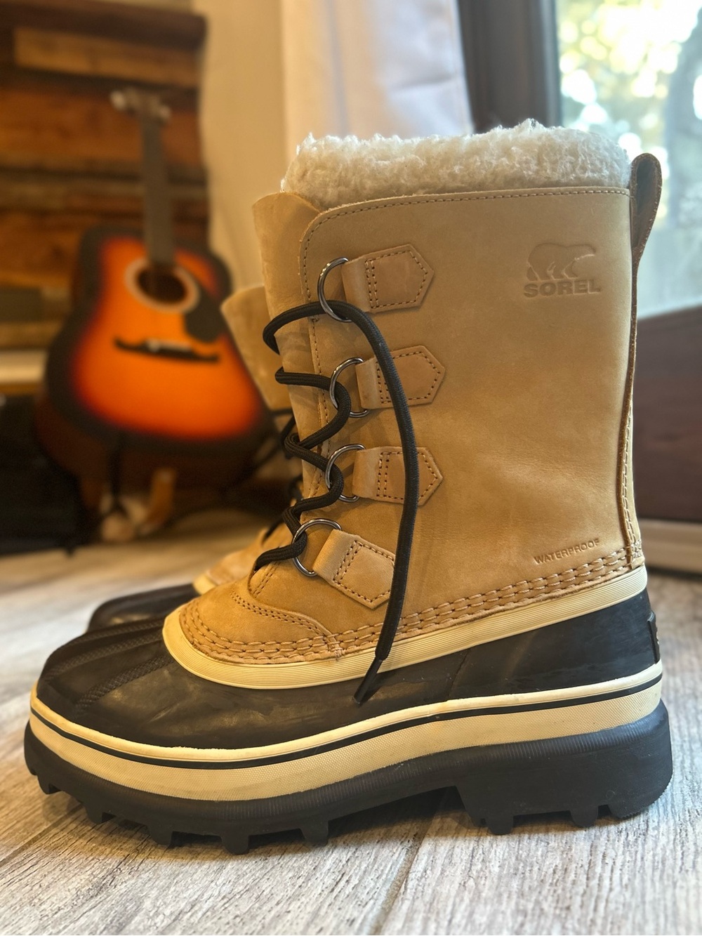Sorel Caribou Waterproof Winter Boots Women’s Size 8 Tan/Buff - Picture 9 of 12